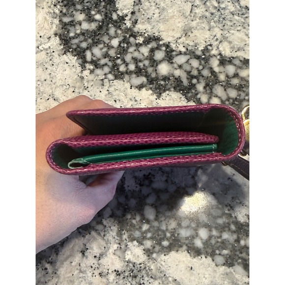 Dolce & Gabbana Miss Sicily Von Purple Lizard Embossed Leather Mini Wallet Bag - Picture 4 of 12
